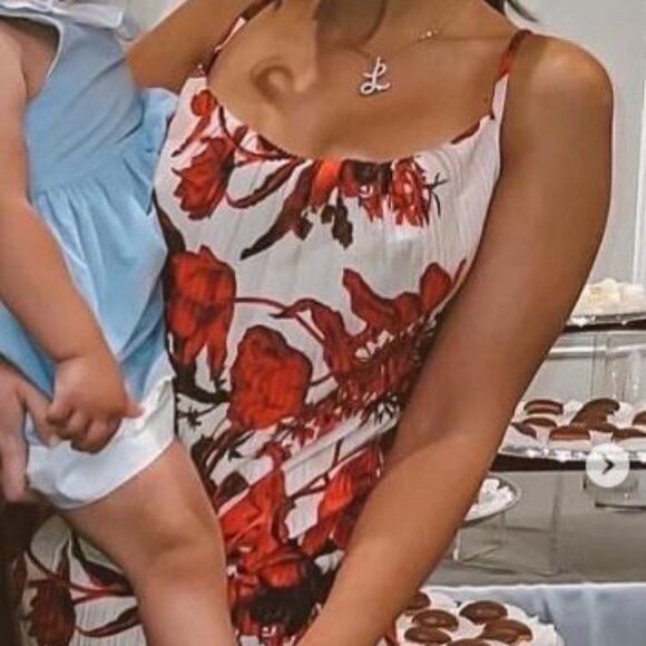 Nude Floral Print Plisse Strappy Maxi Dress - Picture 5 of 5